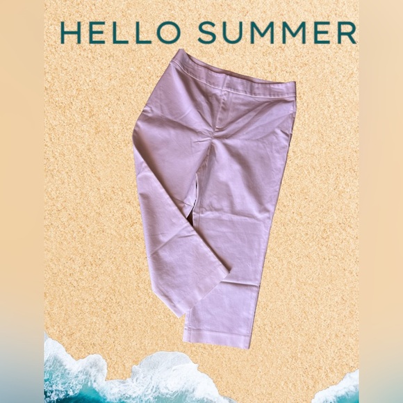 Amber Sun Collection Capri Pants 8 White Straight Leg Buttons Zipper cotton - Picture 1 of 16